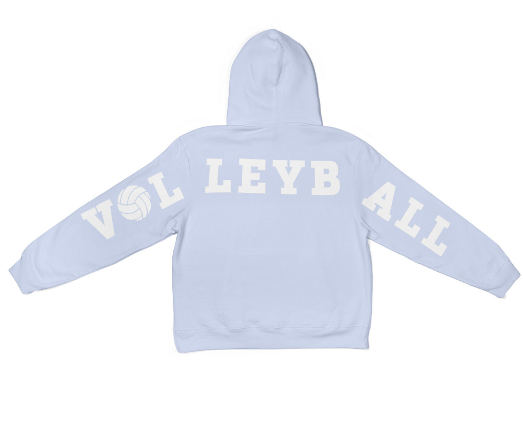 Volleyball Vibes Hoodie - Iced Blue - Free Priority Shipping for Christmas Delivery