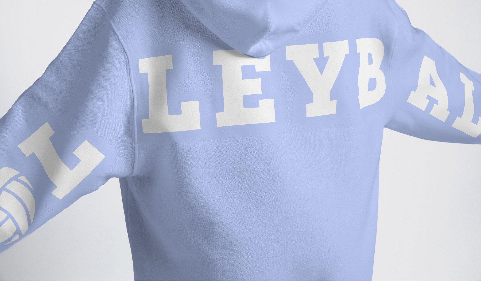 Volleyball Vibes Hoodie - Iced Blue - Free Priority Shipping for Christmas Delivery