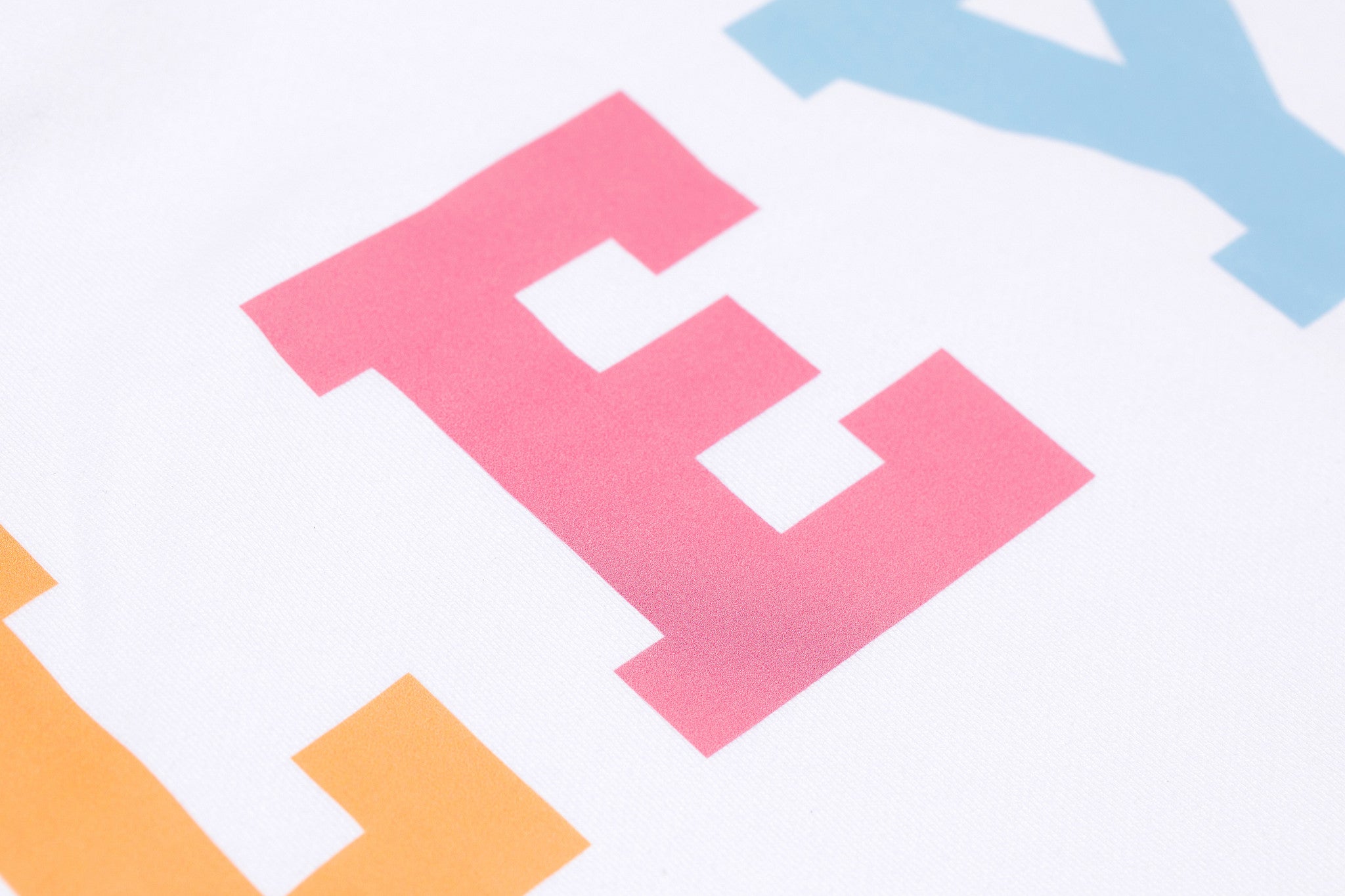 Close up image of colorful letters of volleyball sweatshirt